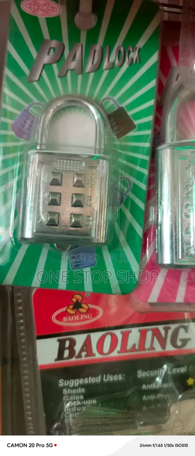 2pcs Password Padlock with Vertical Numbered Press Buttons - 1