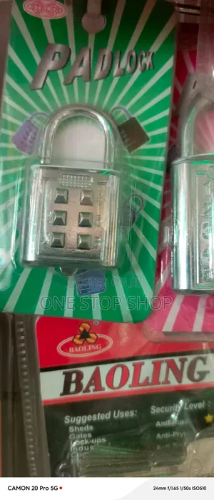 2pcs Password Padlock with Vertical Numbered Press Buttons