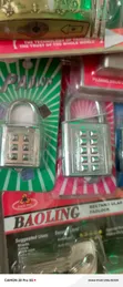 2pcs Password Padlock with Vertical Numbered Press Buttons - 2