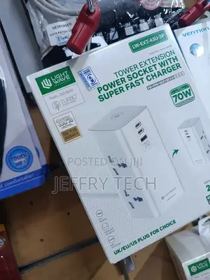 Light Wave LW-EXT-43U-3P Power Extension Tower: 4-Way Socket with 3 USB