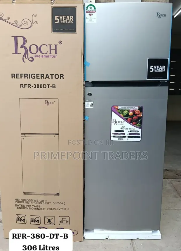 ROCH 306L Double Door Fridge RFR-380-DT-B - 1