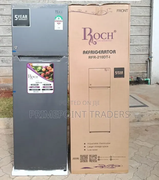 ROCH 168L Double Door Fridge - RFR-210-DT-I - 1