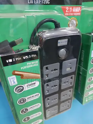 LW EXT 72U 7-Way Extension Socket with USB & Type-C (3m)