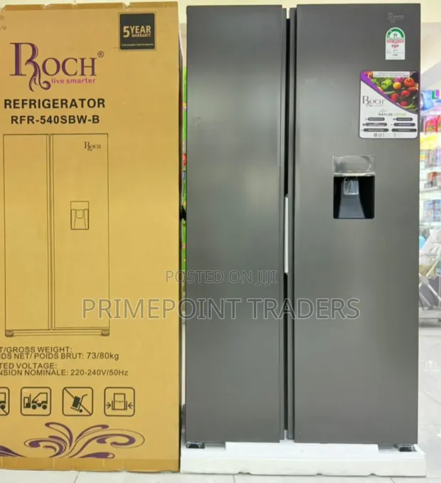 ROCH RFR-540SBW-B 439L Side-by-Side Refrigerator with Water Dispenser - 1