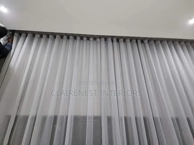Plain White Sheer Curtains (Sold Per Metre) - 1