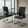 Black Visitor Office Chair - Chrome Frame - 4