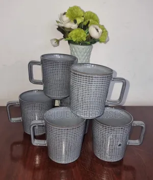 Grid Coffee Mugs - Seti ya 6