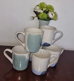 Hand-Painted Ceramic Mugs (Set of 6)