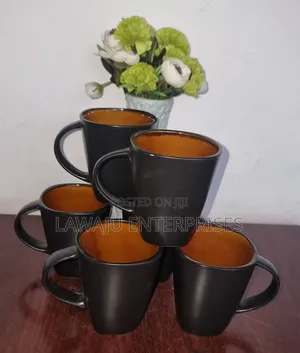 Dual Tone Ceramic Mugs - Set of 6