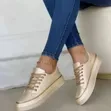Elegant Ladies Chained Lace-Up Sneakers - 2