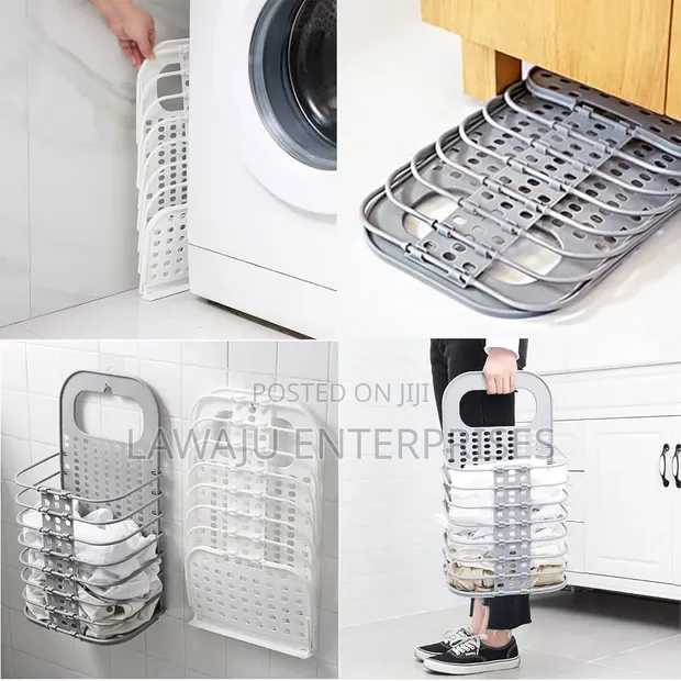 Foldable Wall-Mounted Laundry Basket - 1