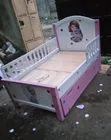 3x6 Kids Baby Cot Bed with Underbed Cabinet & Side Rail - Pink - 2