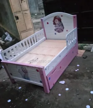 3x6 Children's Cot Bed with Side Rail & Underbed Storage