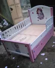 3x6 Kids Bed with Safety Rail & Underbed Cabinet - 1