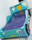 3x6 Kids Baby Cot Bed with Decorated Side Rail & Wheels - 2