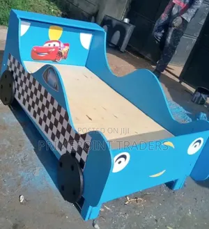 3x6 Kids Cot Bed with Decorative Sides & Wheels