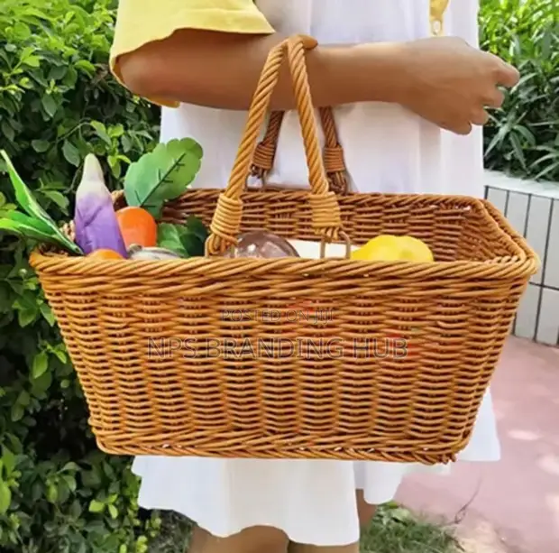 Picnic Outdoor / Shopping Basket (Rattan) - 1