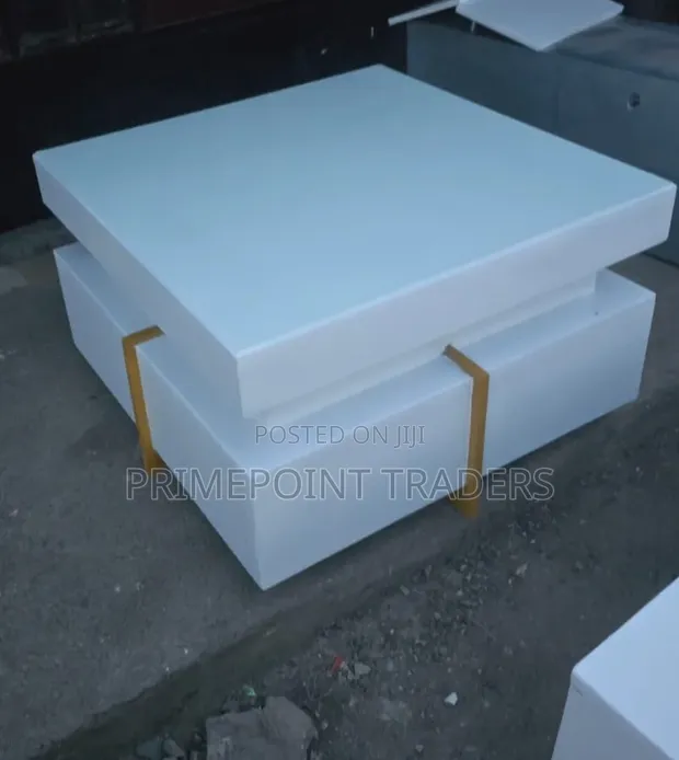 White Executive Modern Square Coffee Table - 1