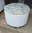White Executive Modern Round Coffee Table - 2