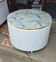 Modern White Round Coffee Table - 1