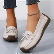 Executive Ladies Loafer Shoes - Brown Leather - 3