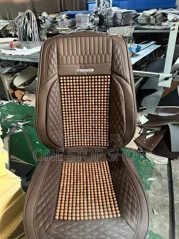 Faux Leather Seat Covers for 5-Seater with Wooden Massage Beads - 1