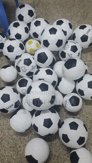 Leather Football Size 5 White/Black