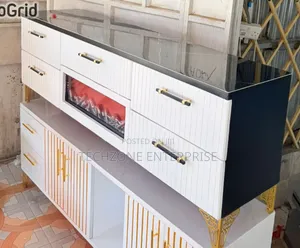 Modern Spacious Executive TV Stand with Fireplace