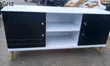 Executive 4.5ft White & Black TV Stand - 1