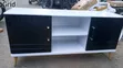 Executive 4.5ft White & Black TV Stand - 2