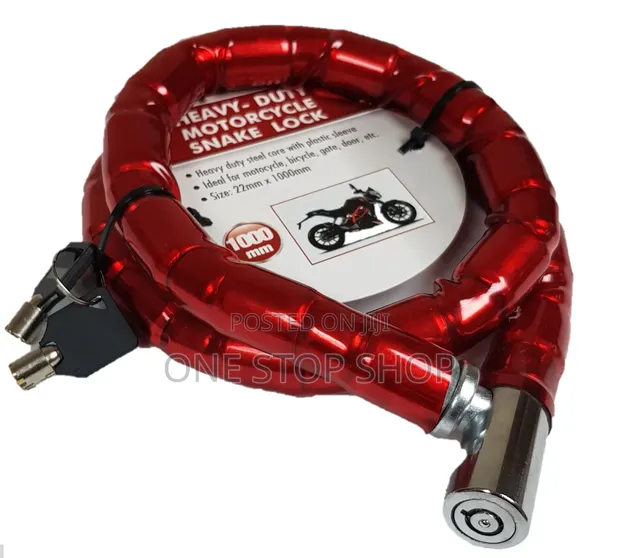 Motorbike Lock with Interlocking Rollers - Hard to Cut - 1