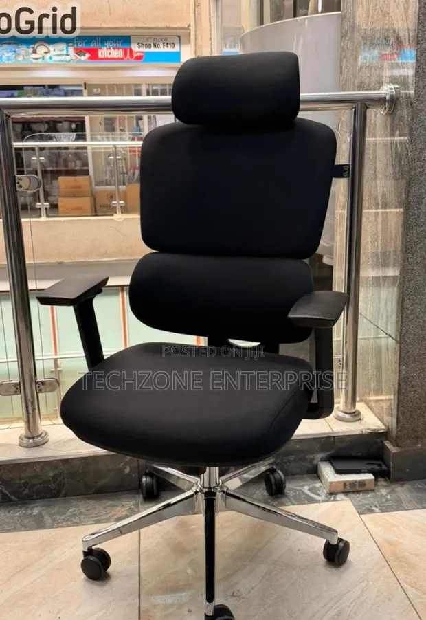 Managerial Orthopedic High-Back Office Chair, Black - 1