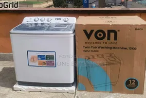 Mashine Mpya ya Kufulia ya VON Twin Tub 13kg yenye Warranty