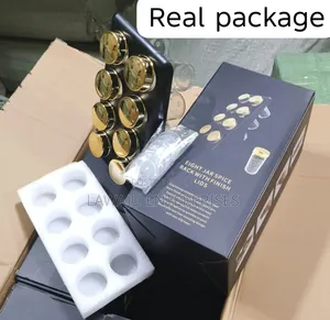 8 Jar Spice Rack with Glass Jars