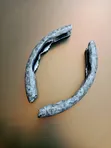 2-Segment Grey Marble Antiskid Car Steering Wheel Grip Covers - 1
