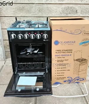 Glamstar Black 50x55cm Standing Gas Cooker 3G+1E