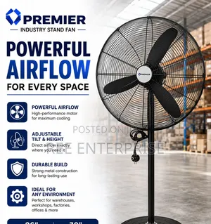 Premier 26-Inch Industrial Standing Fan - Brand New
