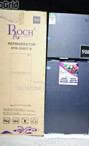 Roch 197 Litres RFR-250-dt-b Double Door No Frost Refrigerator