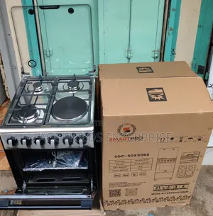 Smartpro Standing Gas Cooker 50x50cm - 3+1 Electric Oven