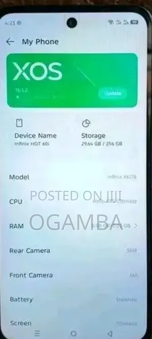 Infinix Hot 60i 256GB Kijivu