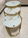 Modern Luxury 3-Piece Pure Marble Executive Table Set - 2