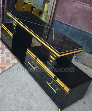 Luxury Marble-Finish TV Console with LED Lighting