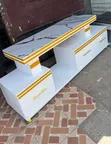 Kona ya TV ya Marumaru Nyeupe ya Kifahari yenye Mwanga - 1