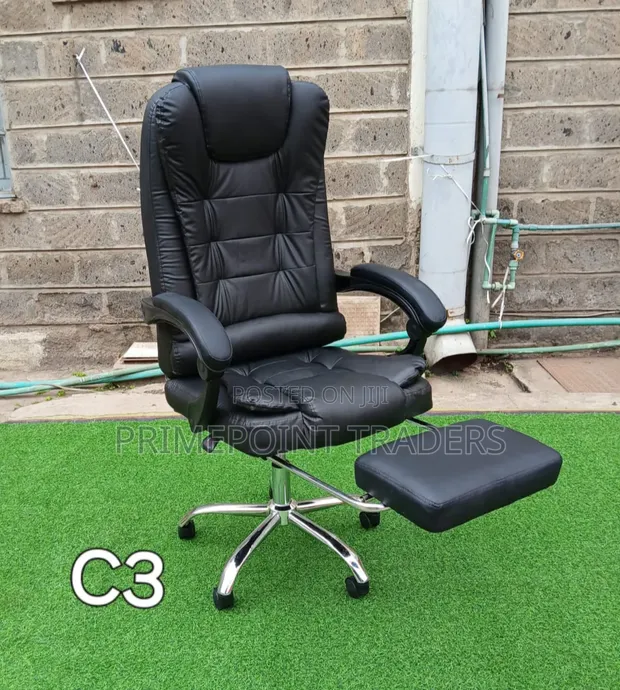 Modern Executive Managerial Reclining Office Chair with Footrest - 1