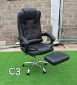 Modern Executive Managerial Reclining Office Chair with Footrest - 1