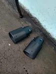 1pc 2.5" Black Bolt-on Exhaust Muffler Tip - 1