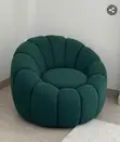 Elegant Round Upholstered Bubble Sofa Chair - 1