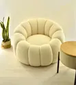 Elegant Round Upholstered Bubble Sofa Chair - 3