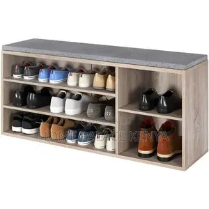 Contemporary Wooden Shoe Rack with Cabinet Storage