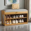 Contemporary Wooden Shoe Rack with Cabinet Storage - 4